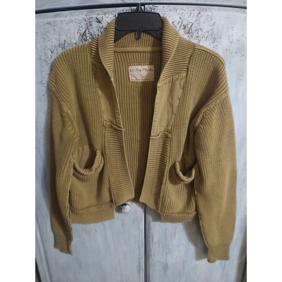 Be The Free Sweater Distressed Jacket Boho Y2K Mustard  Xs Cottage Core - Picture 2 of 11
